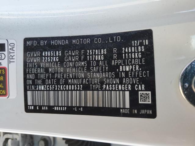 Photo 11 VIN: JHMZC5F32KC000532 - HONDA CLARITY 