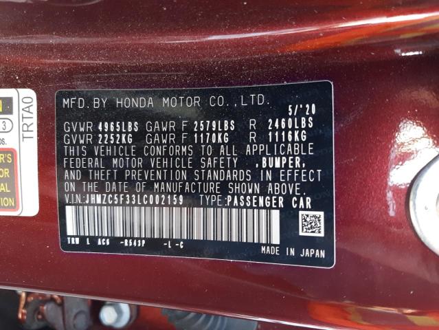 Photo 9 VIN: JHMZC5F33LC002159 - HONDA CLARITY TO 