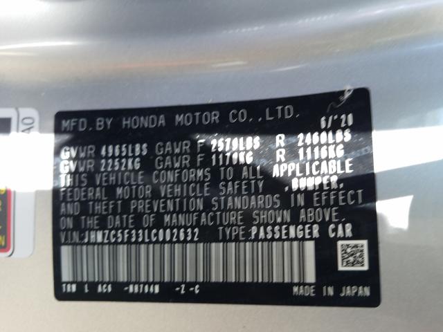 Photo 9 VIN: JHMZC5F33LC002632 - HONDA CLARITY TO 