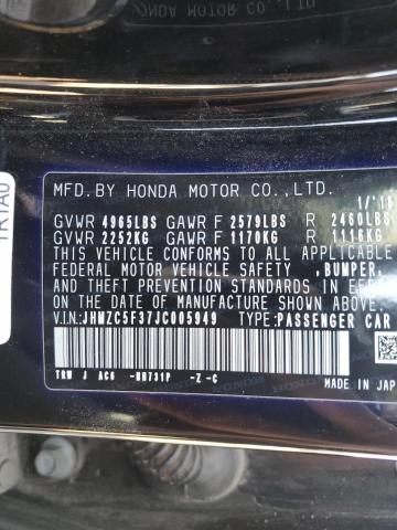 Photo 11 VIN: JHMZC5F37JC005949 - HONDA CLARITY 