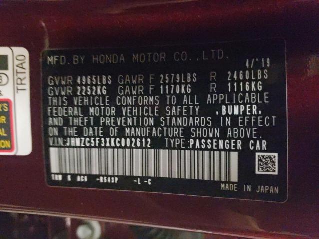 Photo 11 VIN: JHMZC5F3XKC002612 - HONDA CLARITY TO 