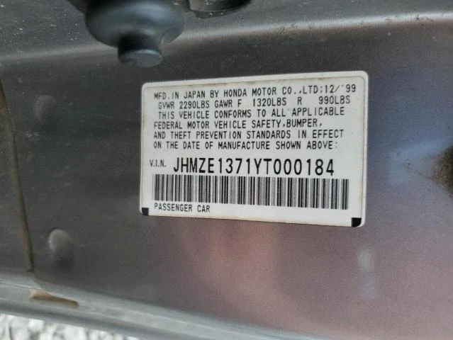 Photo 11 VIN: JHMZE1371YT000184 - HONDA INSIGHT 