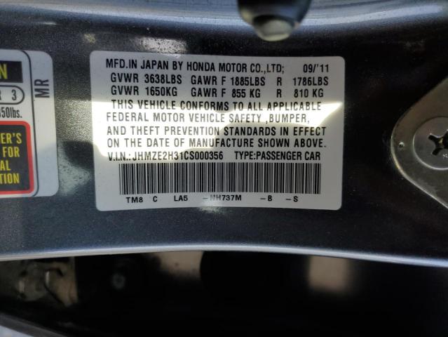 Photo 12 VIN: JHMZE2H31CS000356 - HONDA INSIGHT 