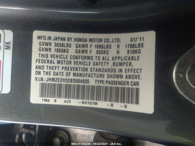 Photo 8 VIN: JHMZE2H32BS004835 - HONDA INSIGHT 