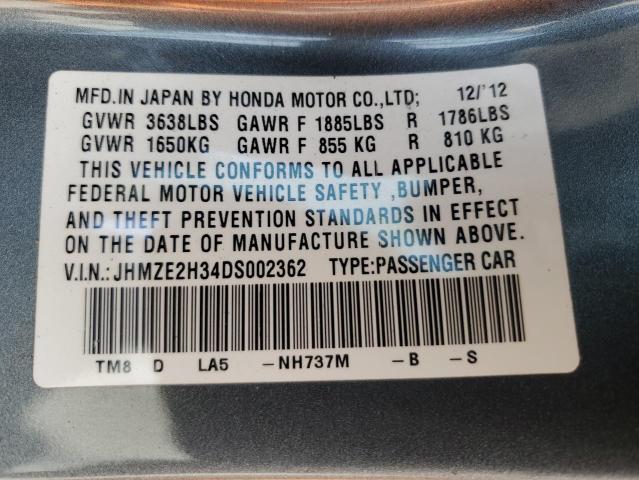 Photo 11 VIN: JHMZE2H34DS002362 - HONDA INSIGHT 