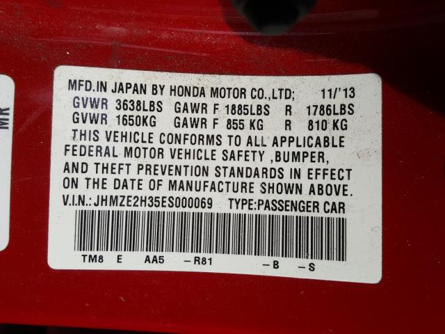 Photo 9 VIN: JHMZE2H35ES000069 - HONDA INSIGHT 