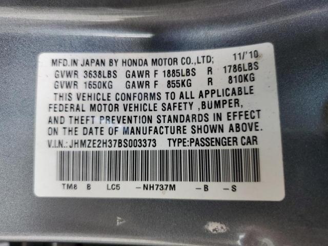 Photo 9 VIN: JHMZE2H37BS003373 - HONDA INSIGHT 