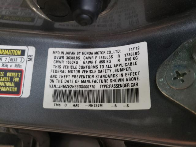 Photo 9 VIN: JHMZE2H39DS000770 - HONDA INSIGHT 