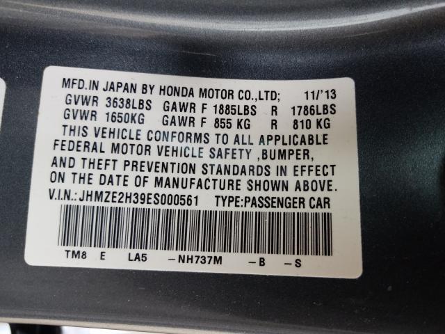 Photo 9 VIN: JHMZE2H39ES000561 - HONDA INSIGHT 