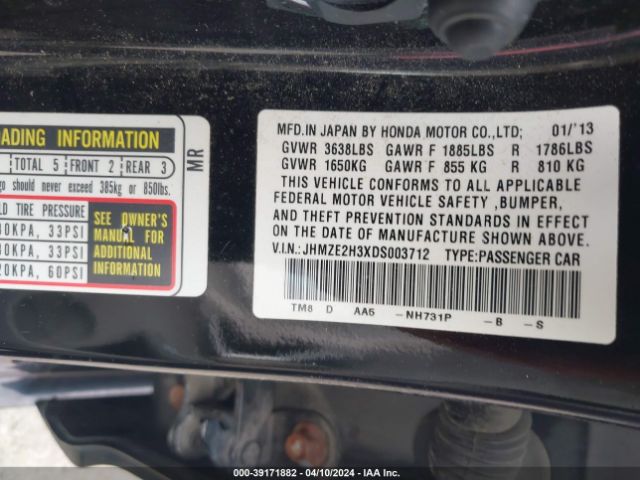 Photo 8 VIN: JHMZE2H3XDS003712 - HONDA INSIGHT 