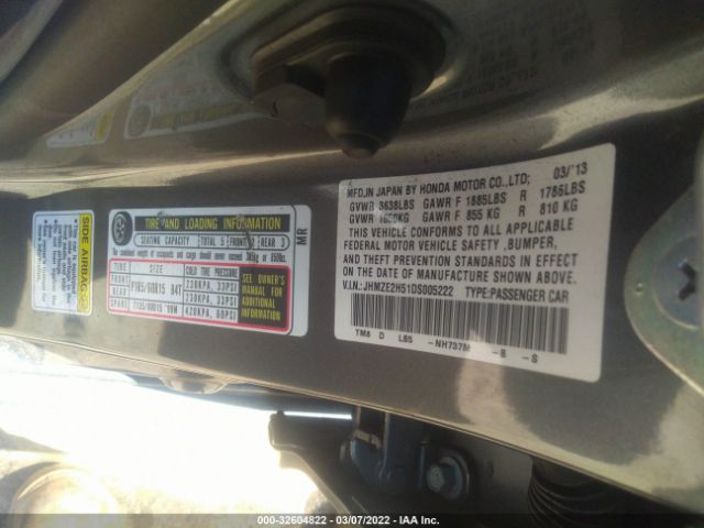 Photo 8 VIN: JHMZE2H51DS005222 - HONDA INSIGHT 