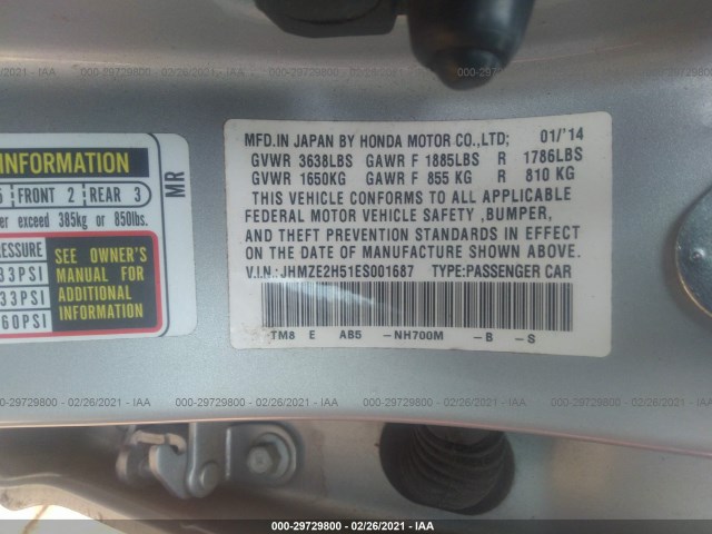 Photo 8 VIN: JHMZE2H51ES001687 - HONDA INSIGHT 