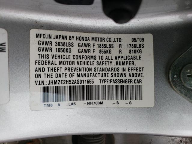 Photo 11 VIN: JHMZE2H52AS011655 - HONDA INSIGHT 