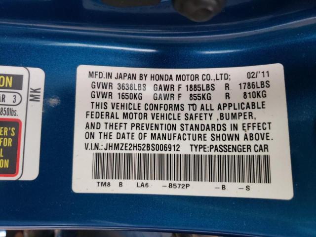 Photo 9 VIN: JHMZE2H52BS006912 - HONDA INSIGHT LX 