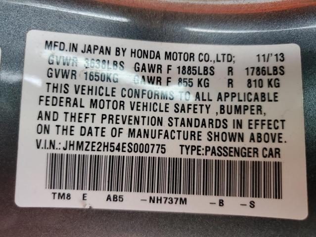 Photo 12 VIN: JHMZE2H54ES000775 - HONDA INSIGHT LX 