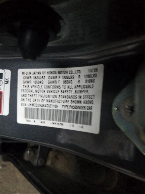 Photo 9 VIN: JHMZE2H55AS027106 - HONDA INSIGHT LX 