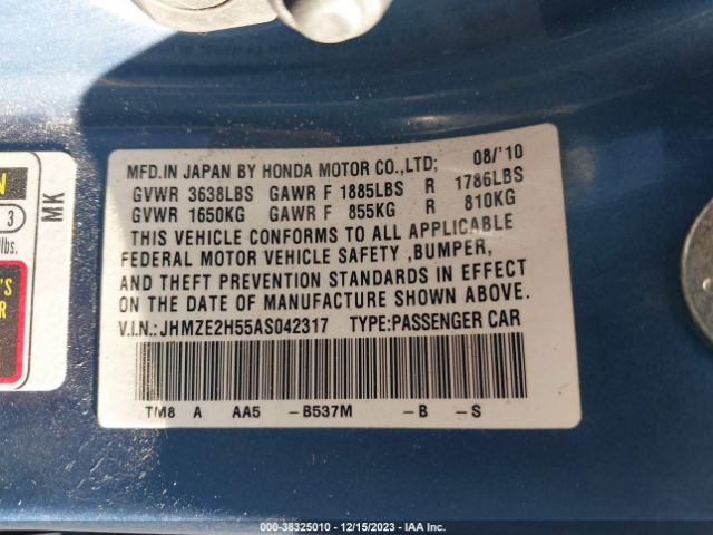 Photo 8 VIN: JHMZE2H55AS042317 - HONDA INSIGHT 