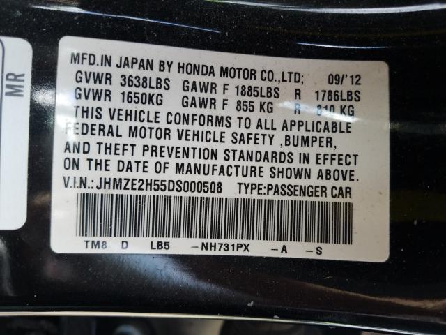 Photo 9 VIN: JHMZE2H55DS000508 - HONDA INSIGHT LX 