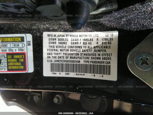 Photo 8 VIN: JHMZE2H55DS002498 - HONDA INSIGHT 