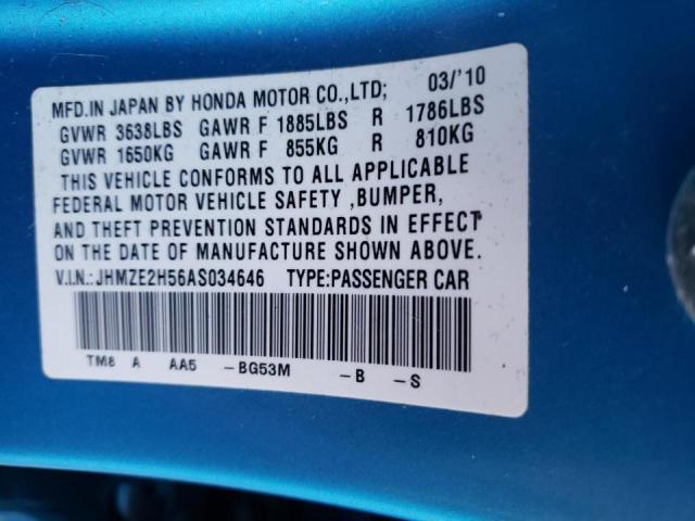 Photo 9 VIN: JHMZE2H56AS034646 - HONDA INSIGHT LX 