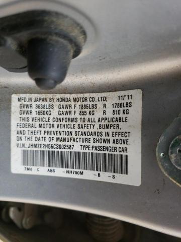 Photo 9 VIN: JHMZE2H56CS002587 - HONDA INSIGHT LX 