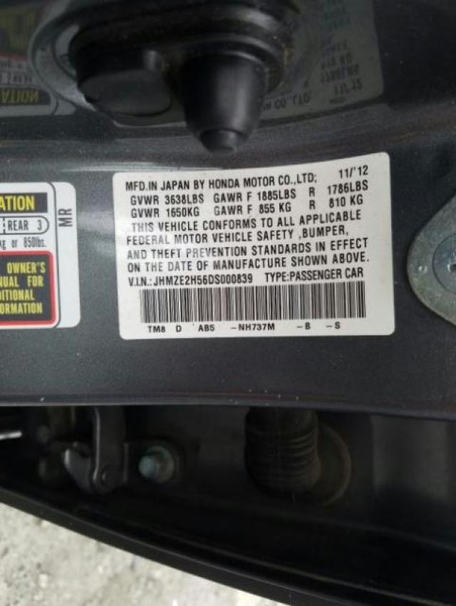 Photo 9 VIN: JHMZE2H56DS000839 - HONDA INSIGHT LX 