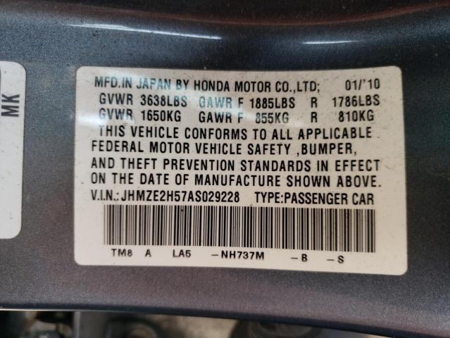 Photo 11 VIN: JHMZE2H57AS029228 - HONDA INSIGHT 