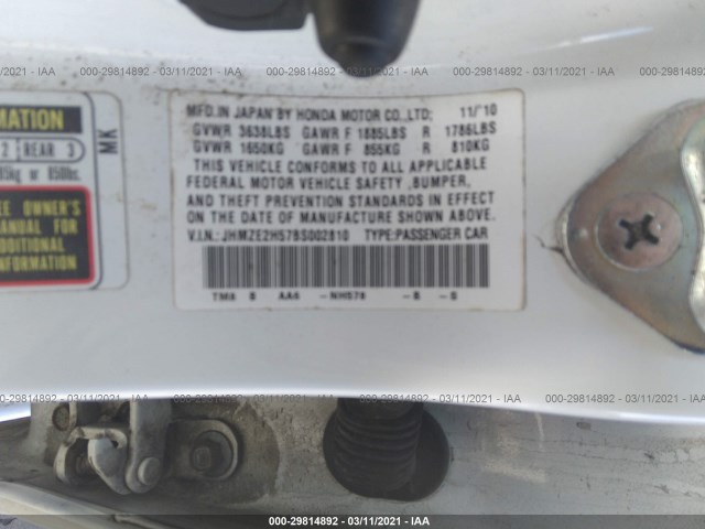 Photo 8 VIN: JHMZE2H57BS002810 - HONDA INSIGHT 