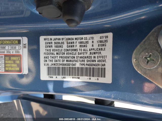 Photo 8 VIN: JHMZE2H58AS021347 - HONDA INSIGHT 