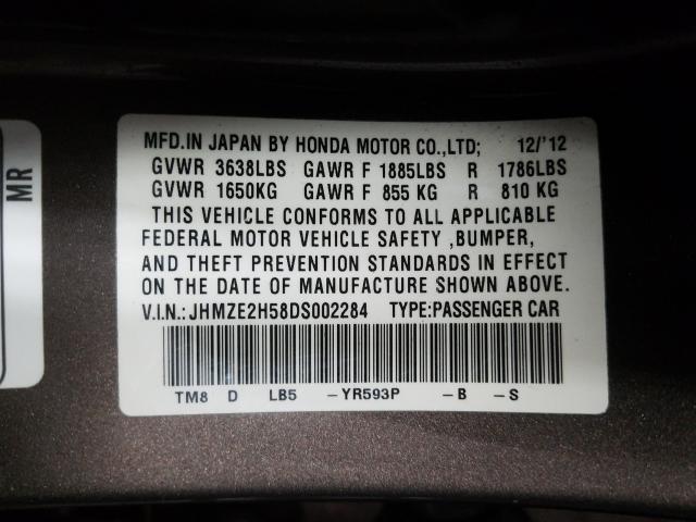 Photo 9 VIN: JHMZE2H58DS002284 - HONDA INSIGHT LX 