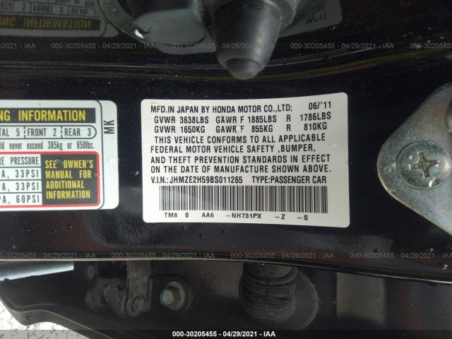 Photo 8 VIN: JHMZE2H59BS011265 - HONDA INSIGHT 