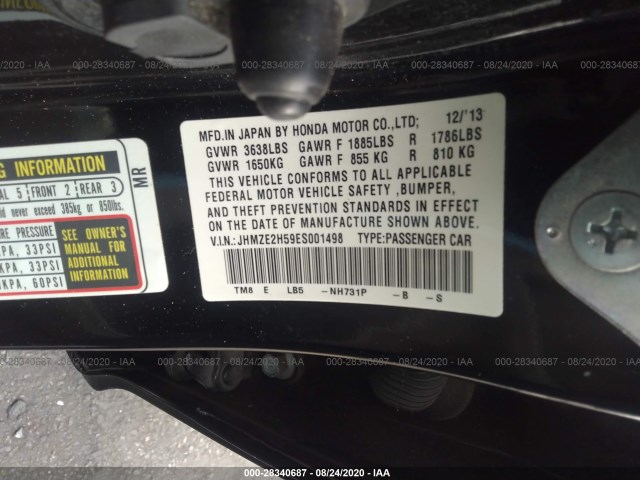 Photo 8 VIN: JHMZE2H59ES001498 - HONDA INSIGHT 