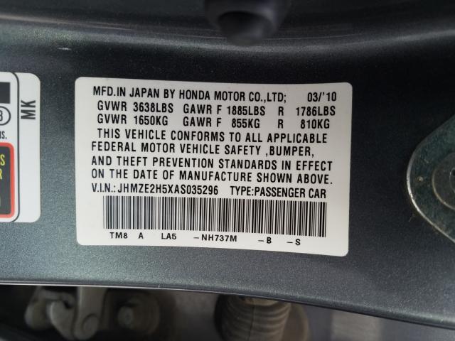 Photo 9 VIN: JHMZE2H5XAS035296 - HONDA INSIGHT LX 