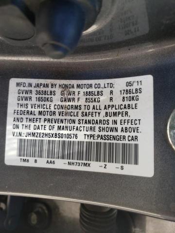 Photo 9 VIN: JHMZE2H5XBS010576 - HONDA INSIGHT LX 