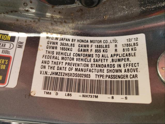 Photo 9 VIN: JHMZE2H5XDS002903 - HONDA INSIGHT LX 