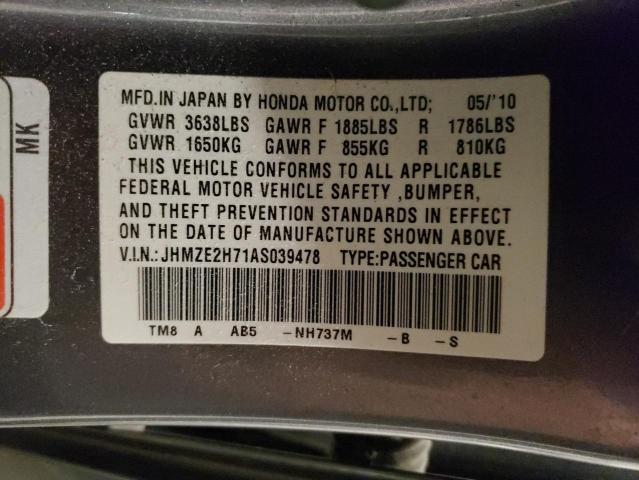 Photo 11 VIN: JHMZE2H71AS039478 - HONDA INSIGHT 