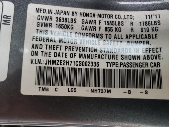 Photo 9 VIN: JHMZE2H71CS002336 - HONDA INSIGHT EX 