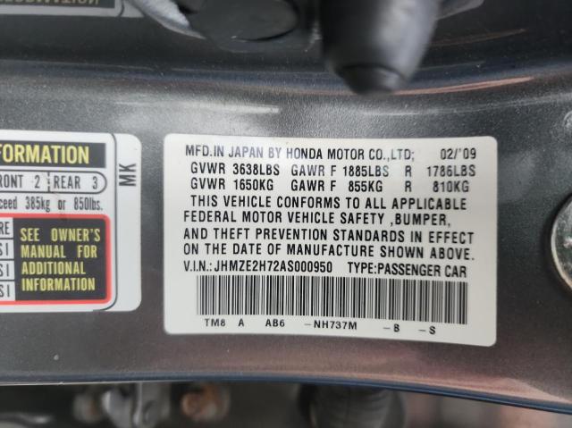 Photo 9 VIN: JHMZE2H72AS000950 - HONDA INSIGHT EX 