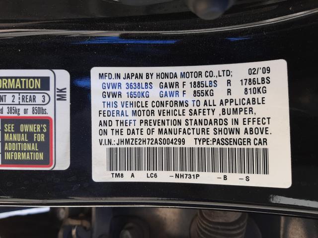 Photo 9 VIN: JHMZE2H72AS004299 - HONDA INSIGHT EX 