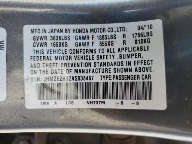 Photo 12 VIN: JHMZE2H72AS038467 - HONDA INSIGHT 