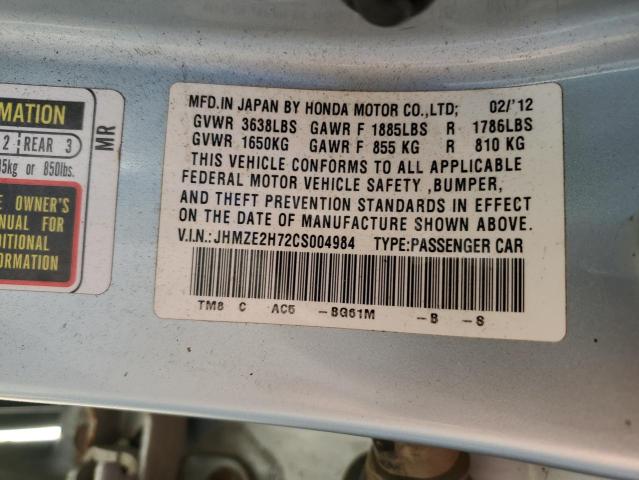 Photo 11 VIN: JHMZE2H72CS004984 - HONDA INSIGHT EX 