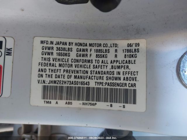 Photo 8 VIN: JHMZE2H73AS016543 - HONDA INSIGHT 