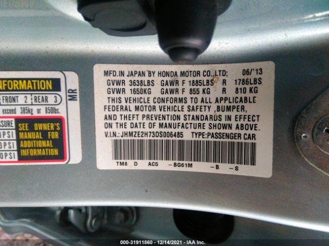 Photo 8 VIN: JHMZE2H73DS006485 - HONDA INSIGHT 