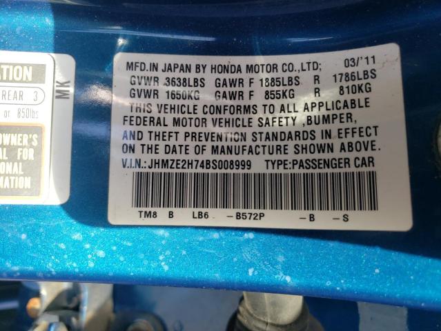 Photo 9 VIN: JHMZE2H74BS008999 - HONDA INSIGHT EX 