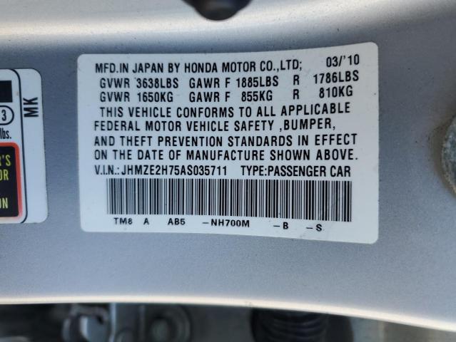 Photo 9 VIN: JHMZE2H75AS035711 - HONDA INSIGHT EX 