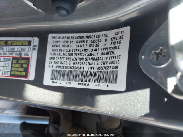 Photo 8 VIN: JHMZE2H75CS003814 - HONDA INSIGHT 