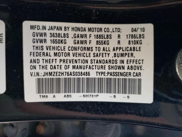 Photo 12 VIN: JHMZE2H76AS038486 - HONDA INSIGHT 