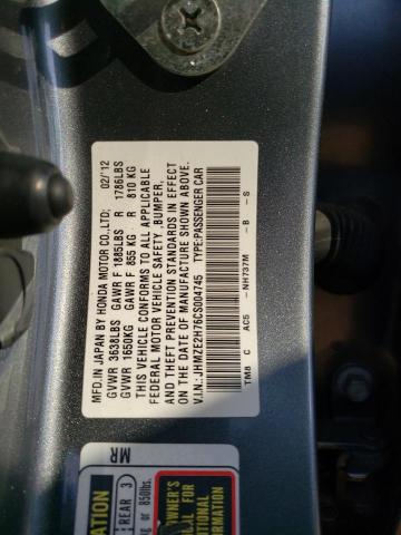 Photo 11 VIN: JHMZE2H76CS004745 - HONDA INSIGHT 