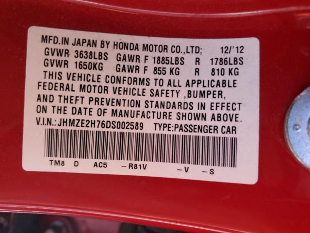 Photo 11 VIN: JHMZE2H76DS002589 - HONDA INSIGHT 