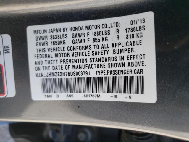 Photo 9 VIN: JHMZE2H76DS003791 - HONDA INSIGHT EX 